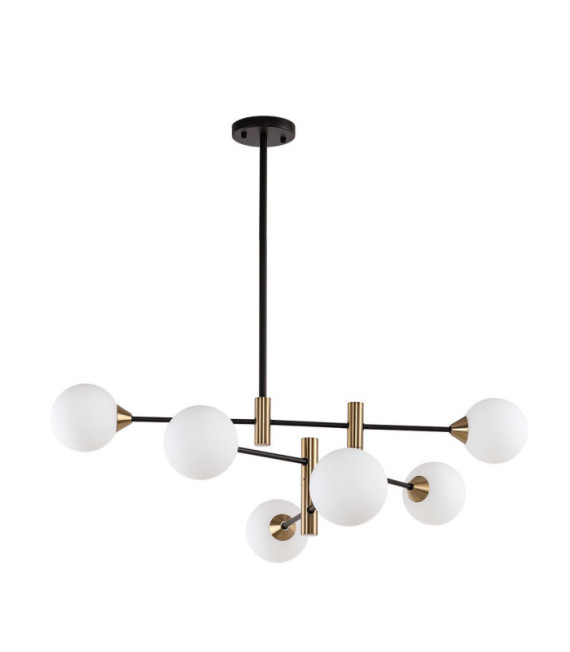 Marino pendant light Glass, steel, aluminum Black, Brass