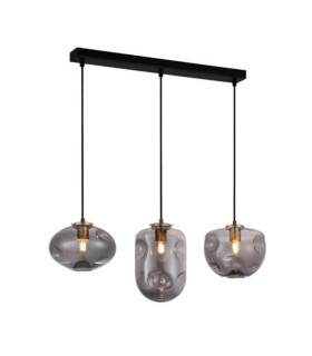 Lampada a sospensione Hatella Vetro, Acciaio Nero, Rame