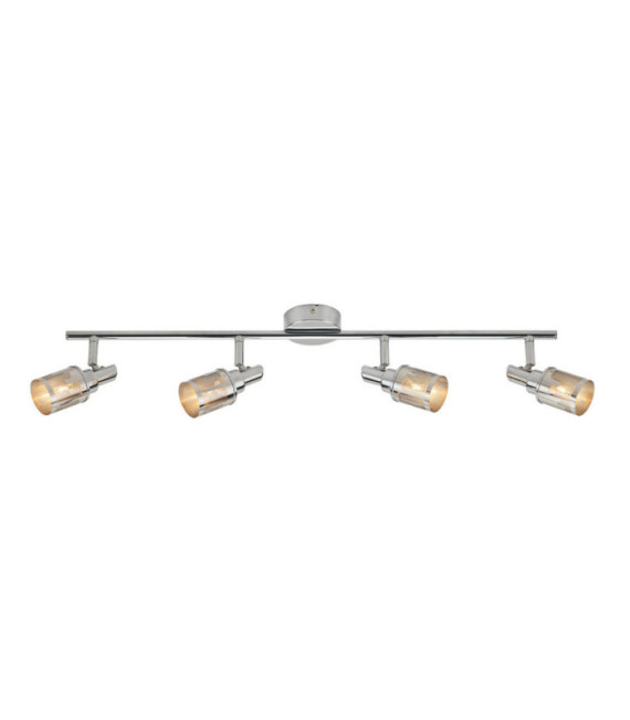 Kastor spotlight bar Glass, metal alloy Chrome
