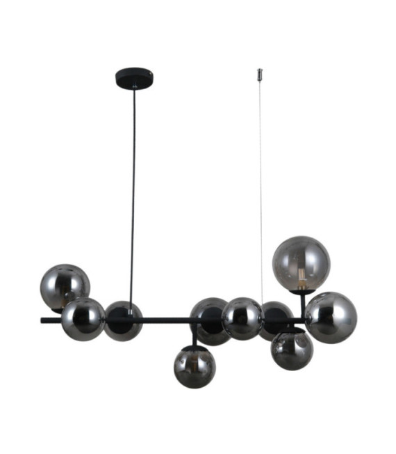 Frontera Pendant Glass, Black Satin Steel
