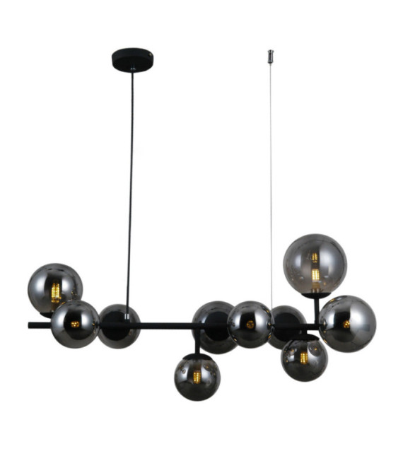 Frontera Pendant Glass, Black Satin Steel