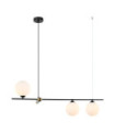 Suspension Barletta Verre,Acier Noir, Bronze Antique