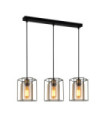 Suspension Kalula Verre,Acier Noir