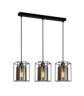 Suspension Kalula Verre,Acier Noir