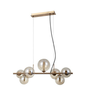 Canello Pendant Glass, Steel Honey Brass