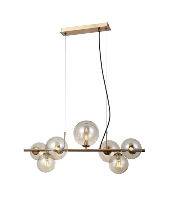 Canello Pendant Glass, Steel Honey Brass
