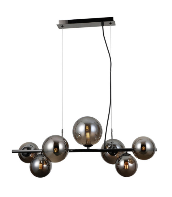 Canello pendant glass, black chrome steel