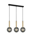 Ravena Pendant Lamp Glass, Steel Brass, Smoked