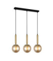 Suspension Ravena Verre,Acier Laiton, Ambre