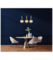 Ravena Pendant Lamp Glass, Steel Brass, Amber