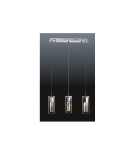 Verizon Pendelleuchte Glas, Metalllegierung Chrom
