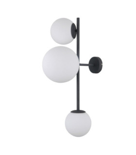 Vailante Wandleuchte Glas, Stahl, schwarz satiniertes Aluminium