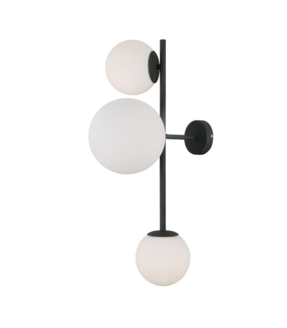 Lampada da parete Vailante Vetro, acciaio, alluminio nero satinato