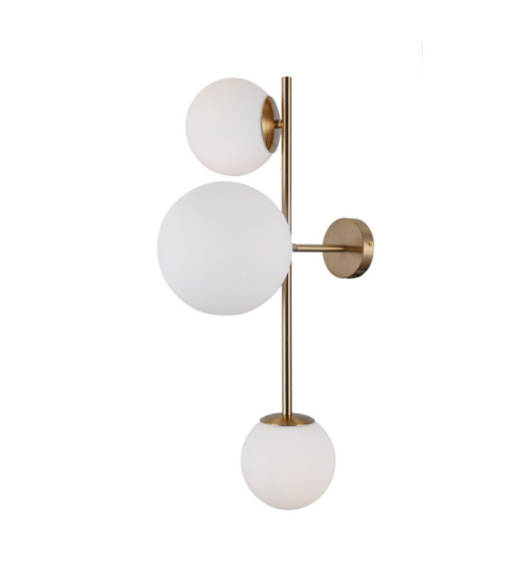 Vailante wall light Glass, steel, aluminum Honey Brass