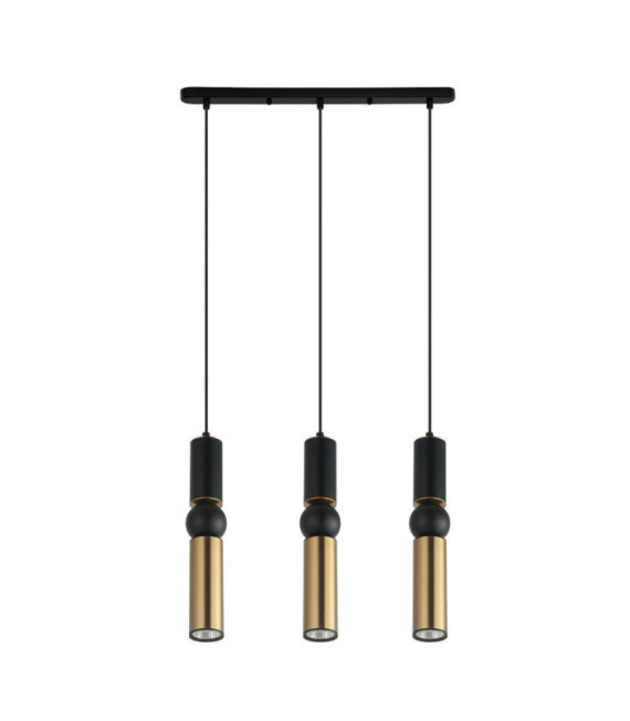 Suspension Isidora Acier,Aluminium Noir, Bronze Antique