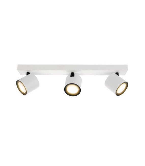 Barra de foco Karlota Acero, Blanco Aluminio, Negro