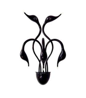 Swan wall light Metal alloy Black