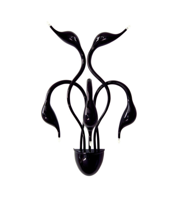 Lampada da parete Swan Lega di metallo Nera