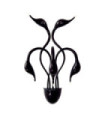 Swan wall light Metal alloy Black