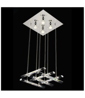 Colgante de diamante de cristal, aleación de metal cromado.
