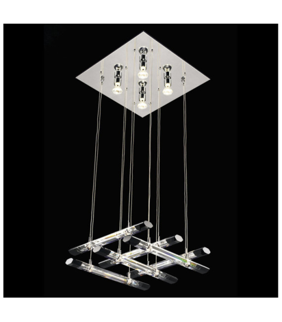 Colgante de diamante de cristal, aleación de metal cromado.