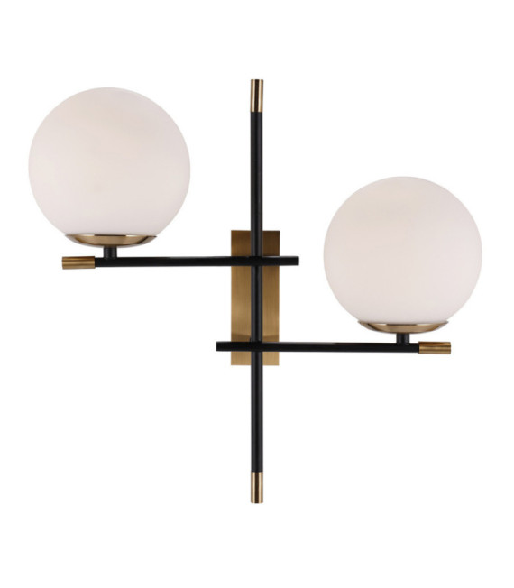 Applique murale Stelia Verre,acier,aluminium Bronze antique, noir mat