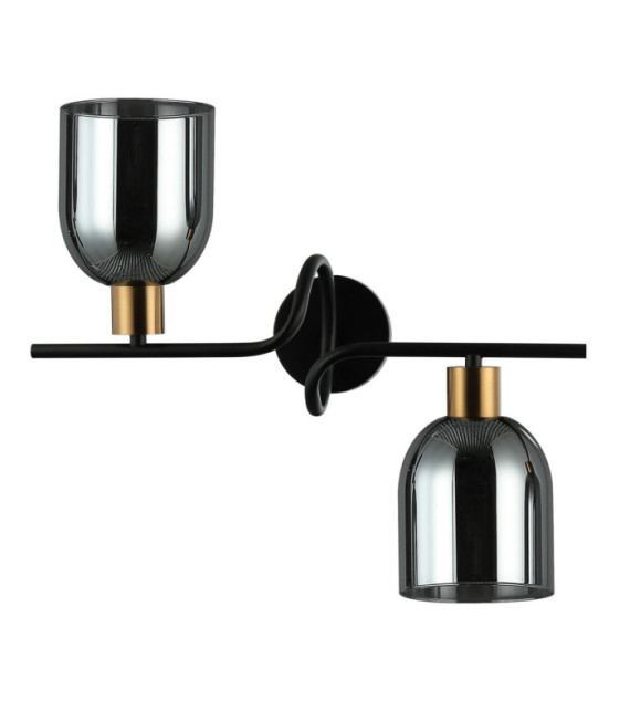 Lampada da parete Servio in acciaio nero