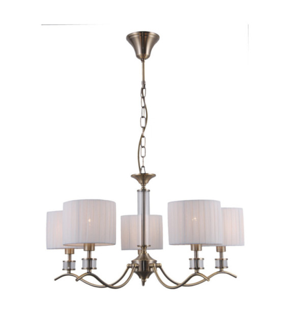 Suspension Ferlena Verre,Acier,Tissu Antique Bronze