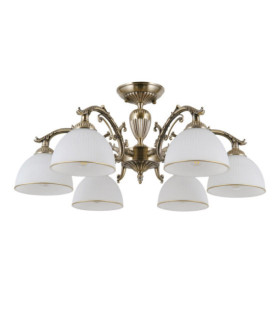Plafonnier Feneza Verre,acier,aluminium Antique Bronze