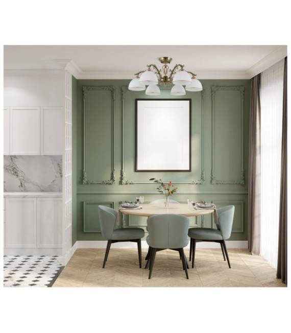 Plafonnier Feneza Verre,acier,aluminium Antique Bronze