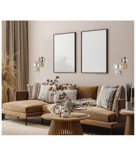 Applique murale Canello Verre,Acier Miel Laiton
