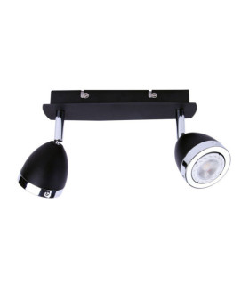Spot Calasa Acier Noir mat, anneau chromé