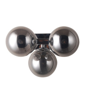 Marbelio wall light Glass, Chromed steel, Smoked