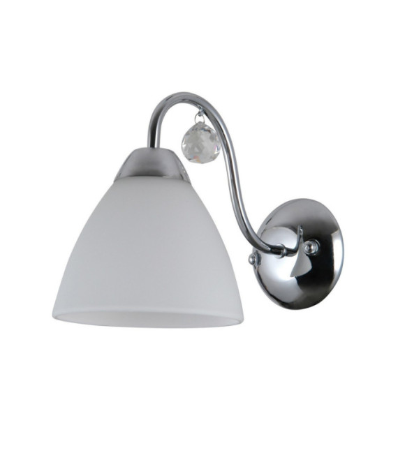 Lampada da parete stilizzata in acciaio cromato