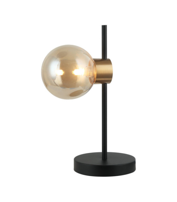 Lampe de table Bletter Verre,Acier Noir, Ambre