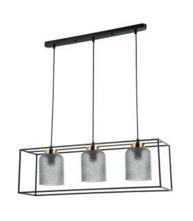 Sinella Pendelleuchte aus Glas, schwarzer Stahl