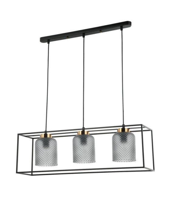 Sinella Lámpara Colgante Cristal, Acero Negro