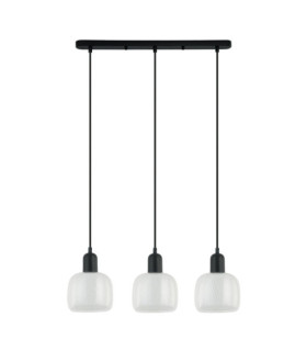 Suspension Lamezia Verre,Acier Noir