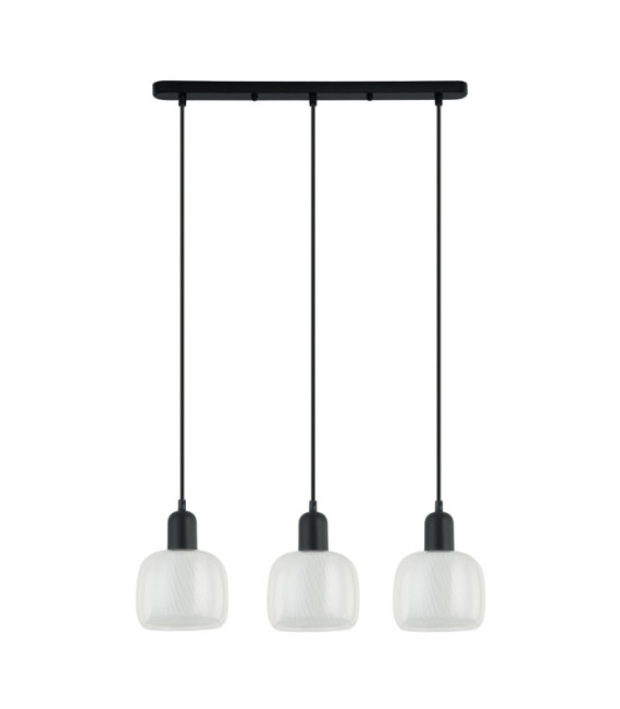 Lamezia Pendant Lamp Glass, Black Steel