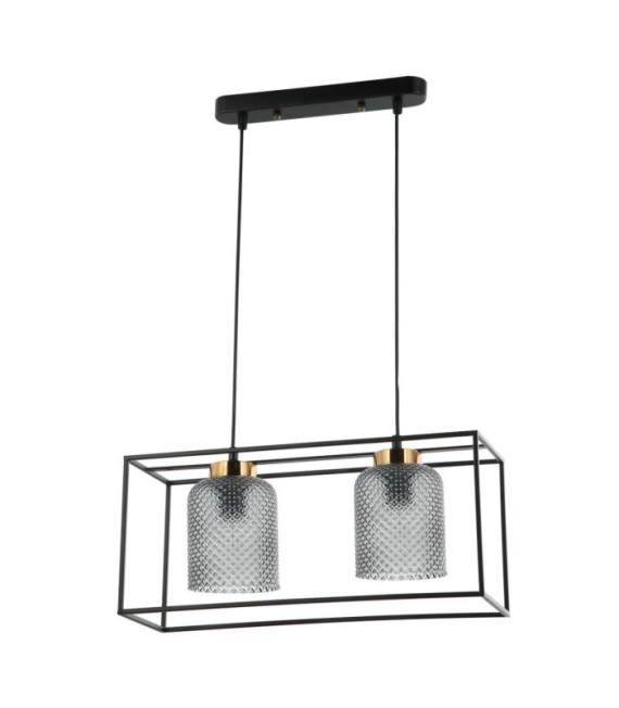 Sinella Lámpara Colgante Cristal, Acero Negro