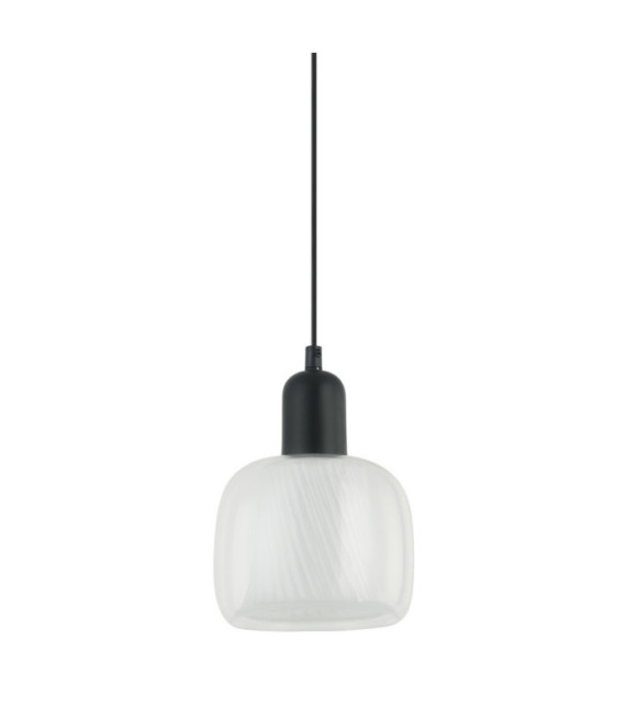 Lamezia Pendant Lamp Glass, Black Steel
