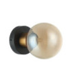 Bletter wall light Glass, Steel Black, Amber