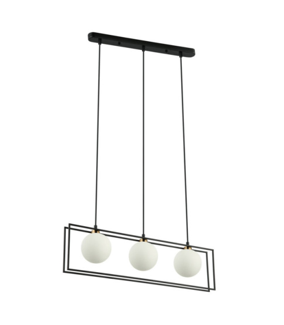 Grosetta Pendant Glass, Black Steel