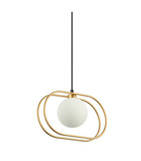 Grosetta Pendant Glass, Black Steel, Gold