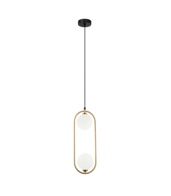 Lupus Pendant Lamp Glass, White Steel, Antique Bronze