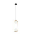 Suspension Lupus Verre,Acier Blanc, Bronze Antique