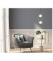 Suspension Lupus Verre,Acier Blanc, Bronze Antique