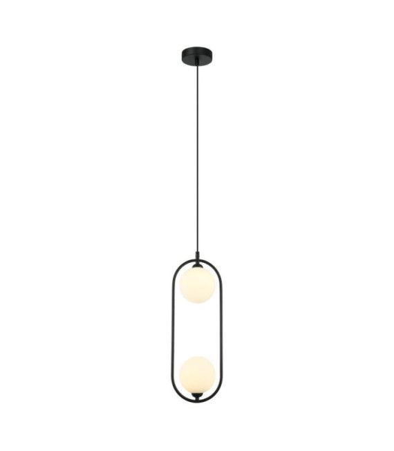 Lampada a sospensione Lupus Vetro, Acciaio Bianco, Nero