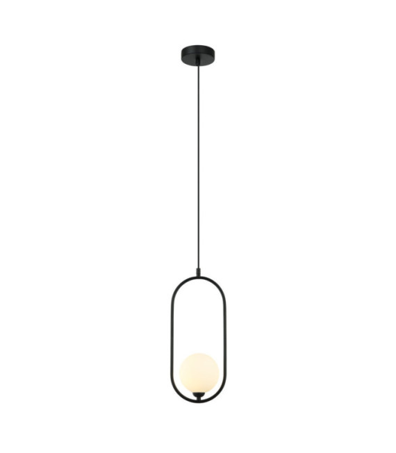 Suspension Lupus Verre,Acier Blanc, Noir