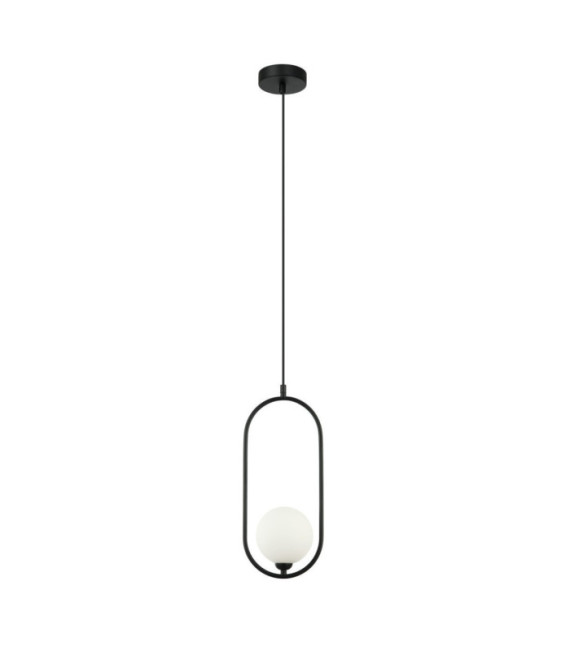 Lupus Pendant Lamp Glass, White Steel, Black